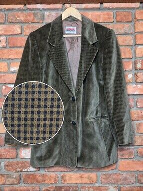 🇨🇦 Mister Leonard Vintage Made in Canada Micro Check Longline Oversized Blazer